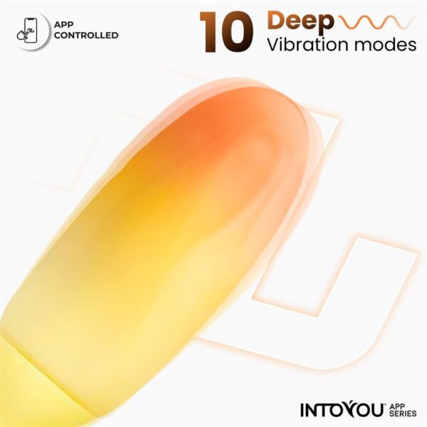 Vibrating Egg con APP Double Layer Silicone Yellow/Orange - Image 4