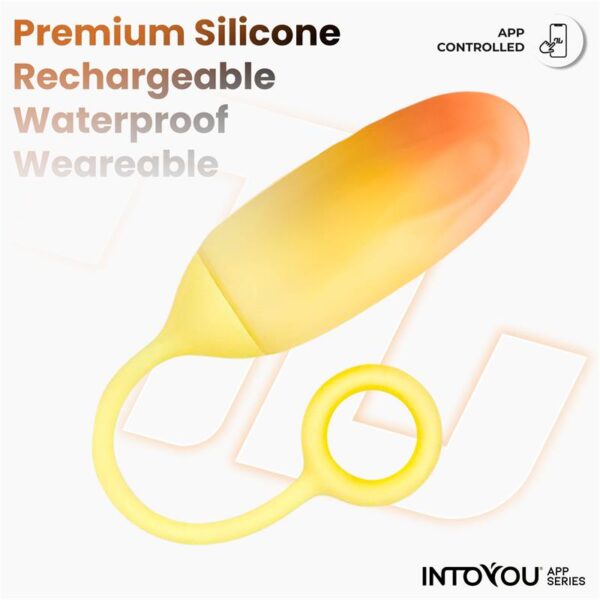 Vibrating Egg con APP Double Layer Silicone Yellow/Orange - Image 5