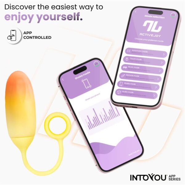 Vibrating Egg con APP Double Layer Silicone Yellow/Orange - Image 6