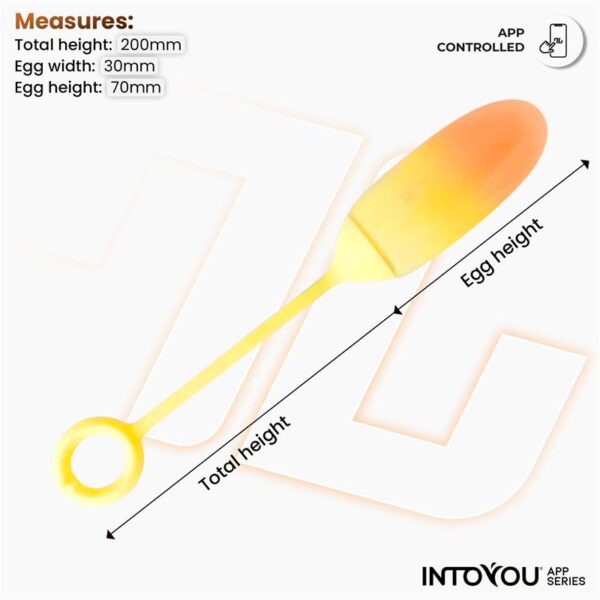 Vibrating Egg con APP Double Layer Silicone Yellow/Orange - Image 9