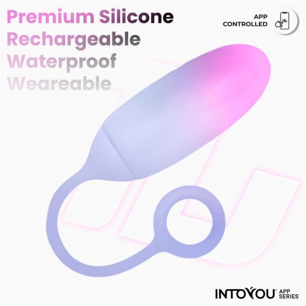 Vibrating Egg with APP Double Layer Silicone Pink/Blue - Image 4