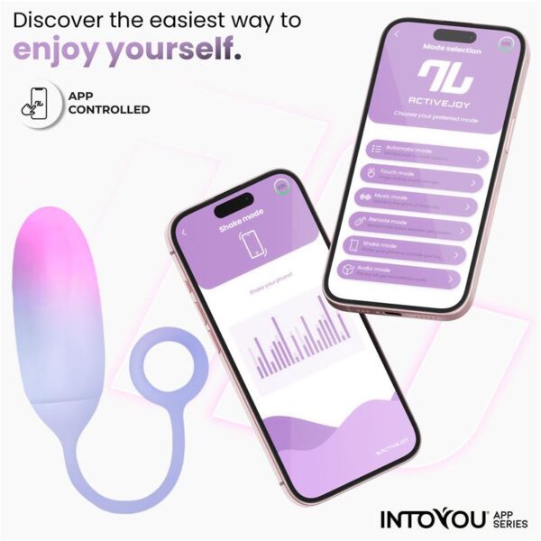 Vibrating Egg with APP Double Layer Silicone Pink/Blue - Image 5