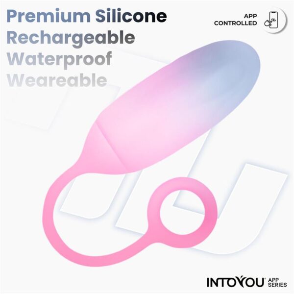 Vibrating Egg with APP Double Layer Silicone Blue/Pink - Image 4