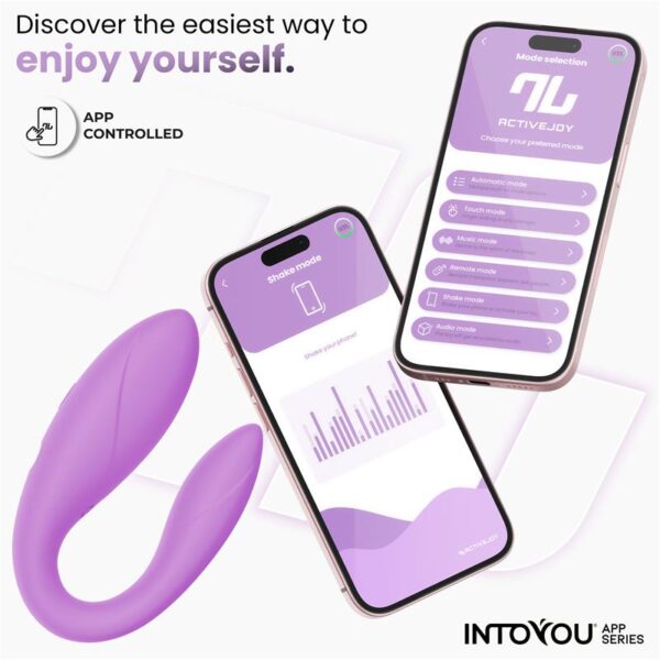 Couple Toy with App Flexible Silicone Lavender - Image 5