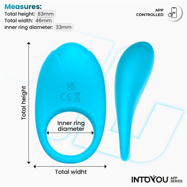 Ringo Vibrating Ring with App Unibody Blue - Image 9