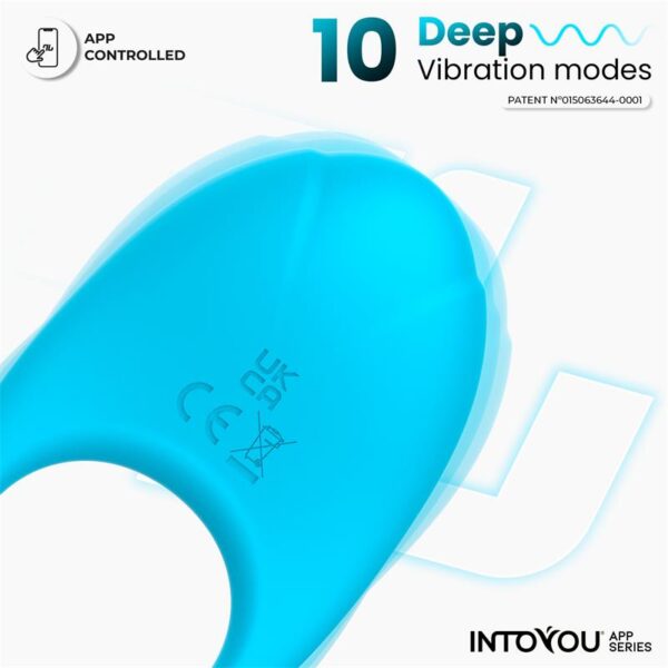 Ringo Vibrating Ring with App Unibody Blue - Image 5