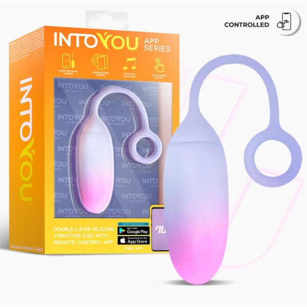 Vibrating Egg with APP Double Layer Silicone Pink/Blue - Image 2