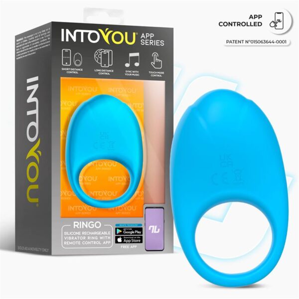 Ringo Vibrating Ring with App Unibody Blue - Image 2