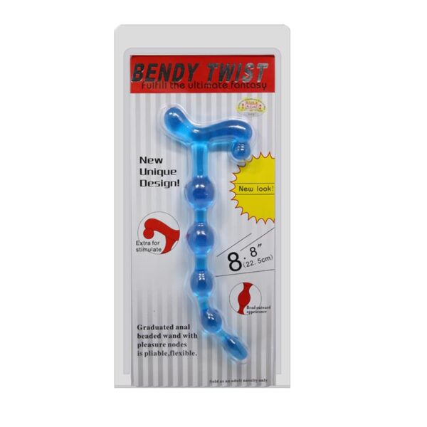 Bendy Twist Anal Beads Blue - Image 6
