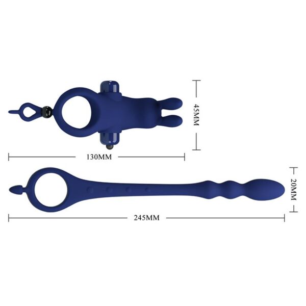 Vibrating Penis Ring with Anal Chain - Image 9