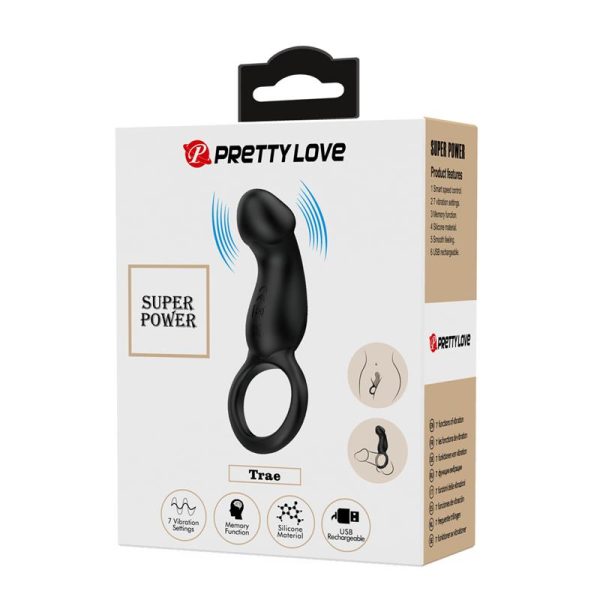 Trae Vibrating Cock Ring USB  Black - Image 4