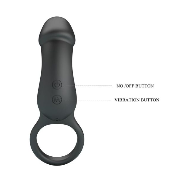 Trae Vibrating Cock Ring USB  Black - Image 5