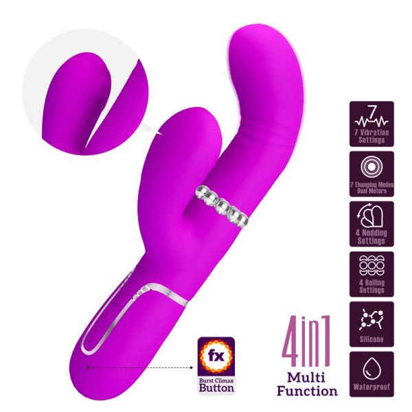 Mariana Vibrator 4 in 1 Silicone Fuchsia - Image 2