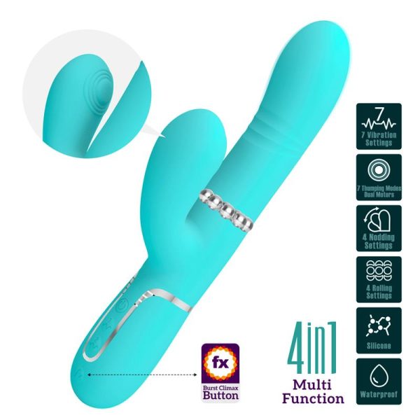 Mariana Vibrator 4 in 1 Silicone Turquoise - Image 8