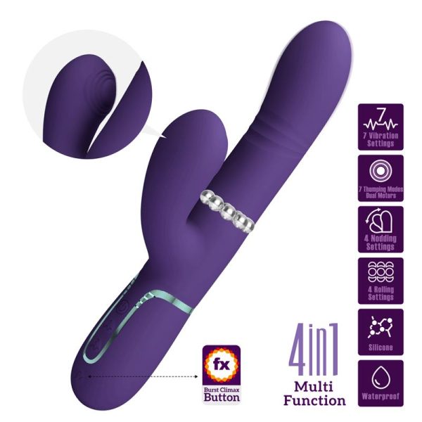 Mariana Vibrator 4 in 1 Silicone Purple - Image 8