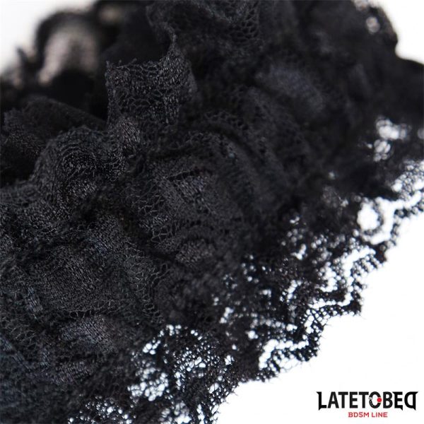 Lace Elastic Wrist Restraints Black - Image 4