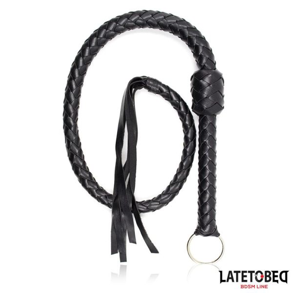 Braided Whip Black 116cm - Image 2