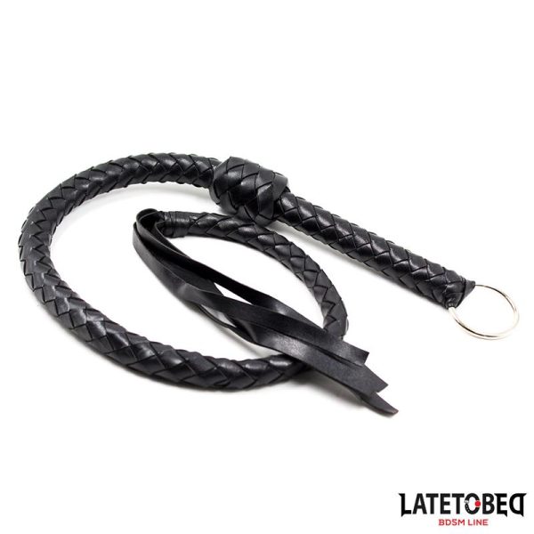 Braided Whip Black 116cm - Image 3