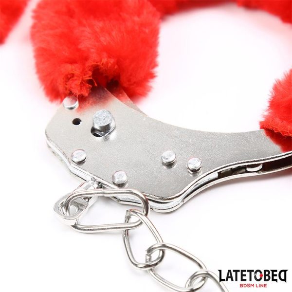 Fur Ankle Cuffs Red - Image 3