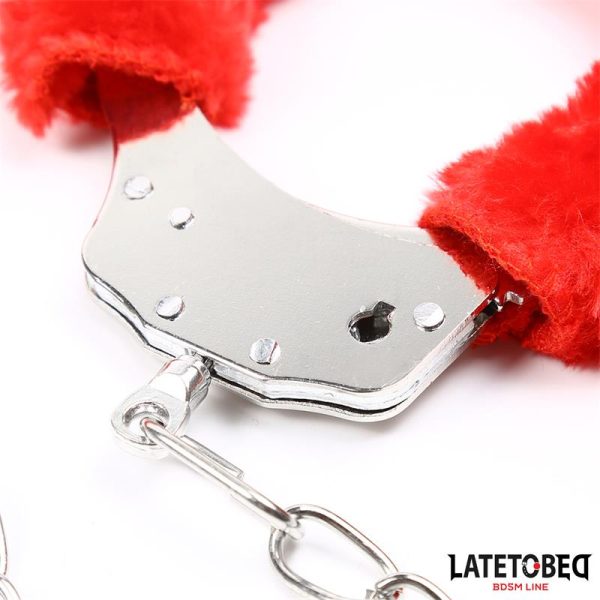 Fur Ankle Cuffs Red - Image 5