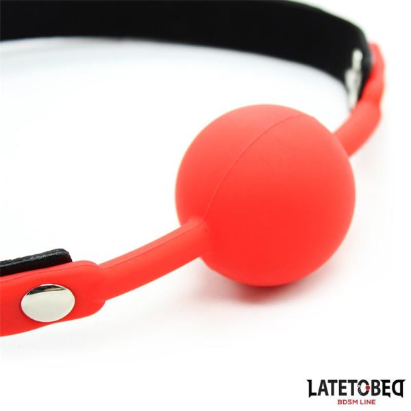 Silicone Ball Gag with Padlock Red - Image 4