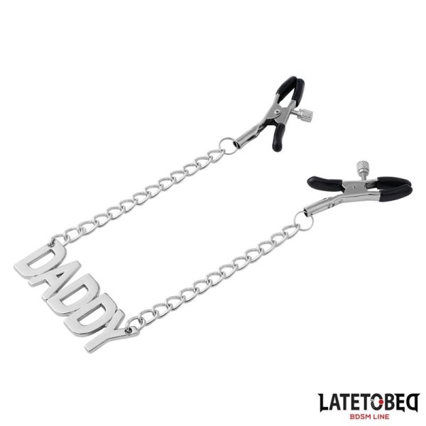 Nipple Clamps with Daddy Word Pendant - Image 4