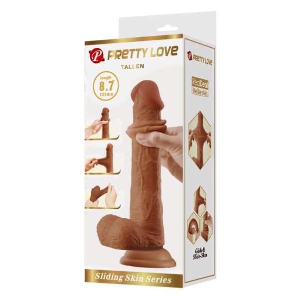 Tallen Dildo wirh Retractil-Sliding Skin Tan 22 cm - Image 9