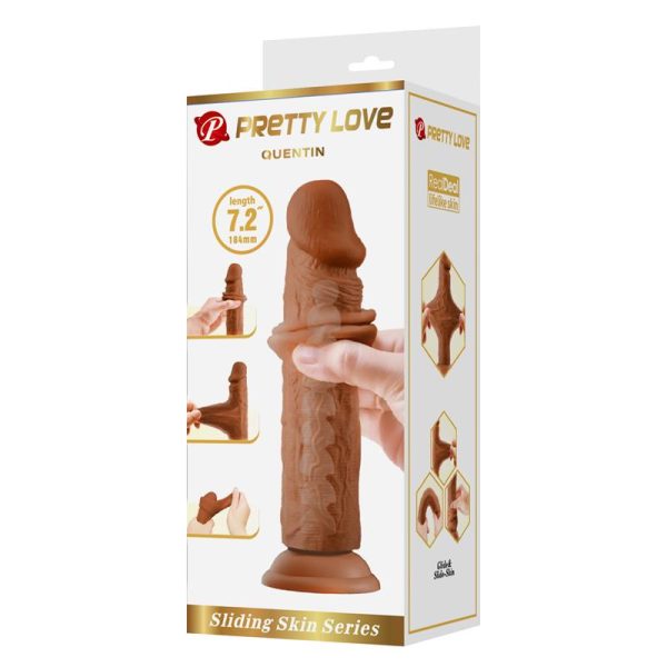 Quentin Dildo with Sliding Skin-Retractil 18.4 cm - Image 8