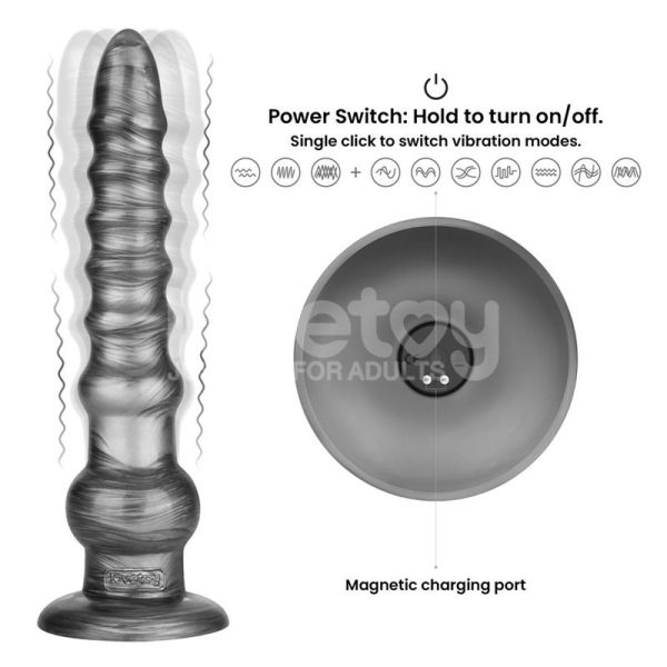 Vibrax Slider Anal Dildo with Vibration King Sized 12.5 - Image 9