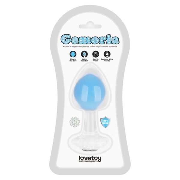 Gemoria Silicone Butt Plug Internal Steel Ball Glow in the Dark - Image 12