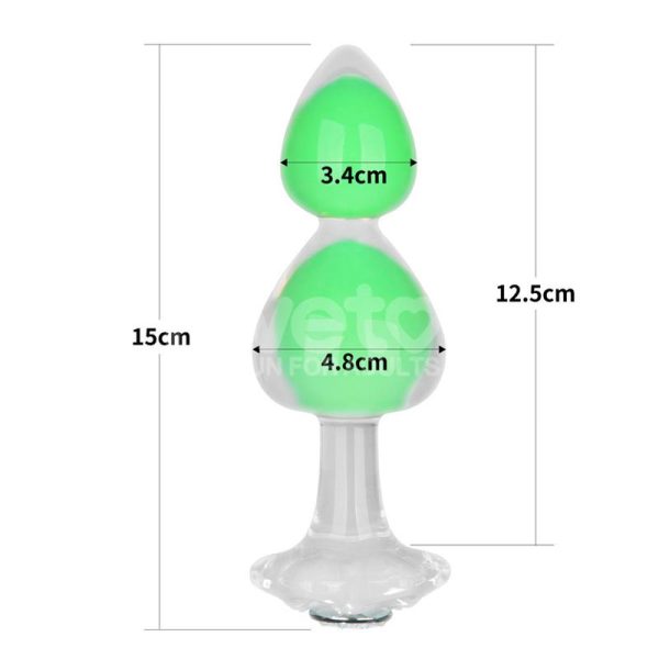 Gemoria Silicone Butt Plug Internal steel ball Glow in Dark - Image 11