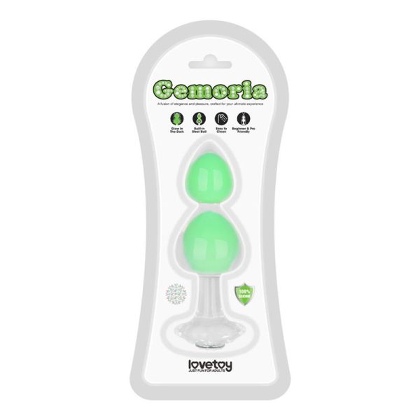 Gemoria Silicone Butt Plug Internal steel ball Glow in Dark - Image 12