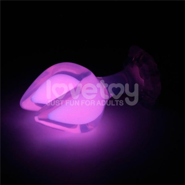 Gemoria Silicone Butt Plug dual crescent-shaped tip Glow Dark - Image 6