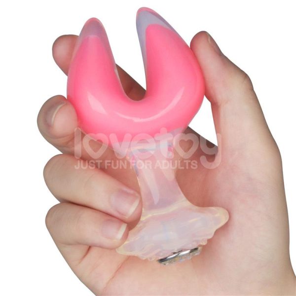 Gemoria Silicone Butt Plug dual crescent-shaped tip Glow Dark - Image 10