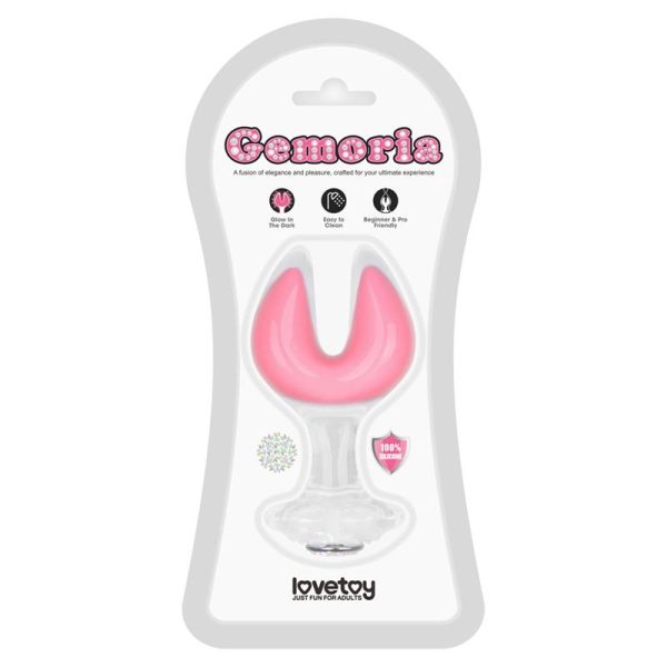 Gemoria Silicone Butt Plug dual crescent-shaped tip Glow Dark - Image 12