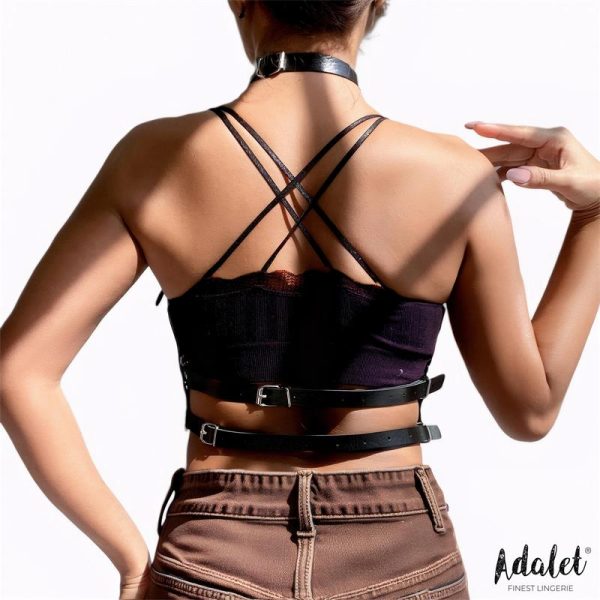 Elva Vegan Leather Chest Harness One size - Image 2