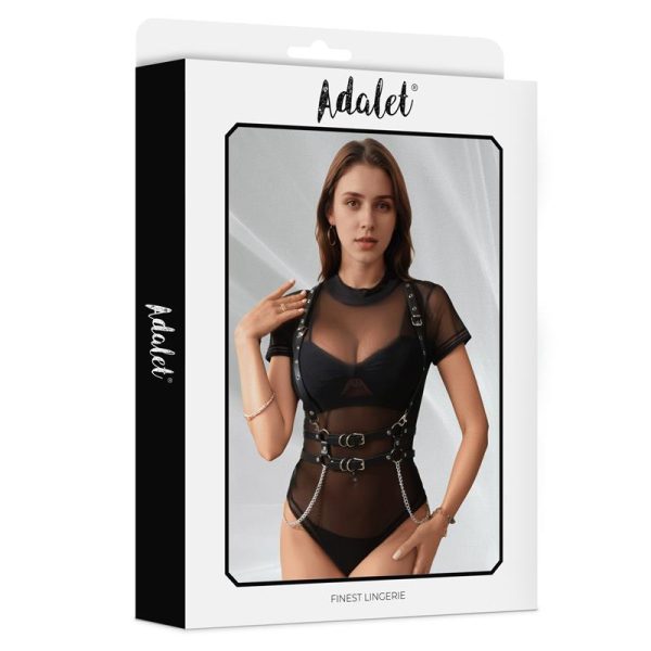 Brenda Vegan Leather Harness with Chain One size - Image 3