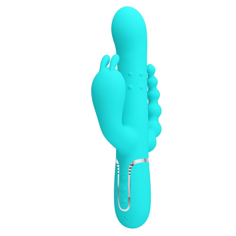 Cammy Tripple Rabbit Vibrator with Beads Turquoise - Image 2