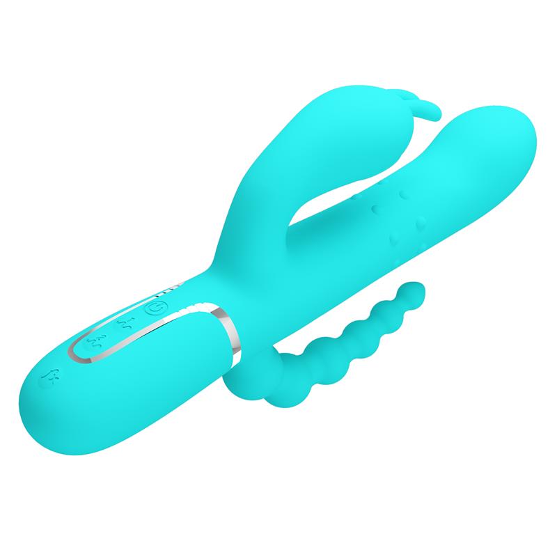 Cammy Tripple Rabbit Vibrator with Beads Turquoise - Image 4