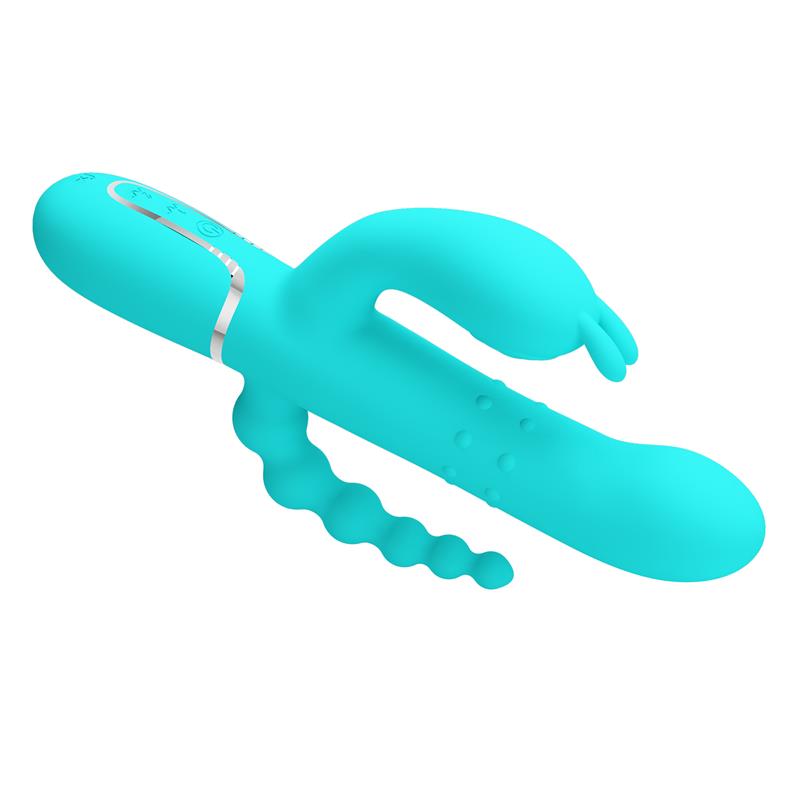 Cammy Tripple Rabbit Vibrator with Beads Turquoise - Image 5