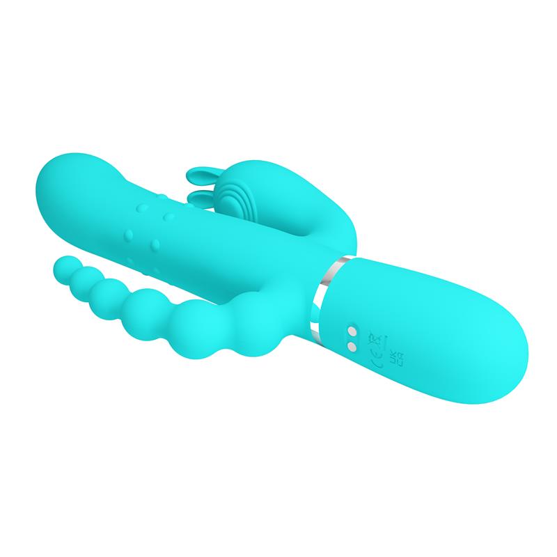 Cammy Tripple Rabbit Vibrator with Beads Turquoise - Image 6