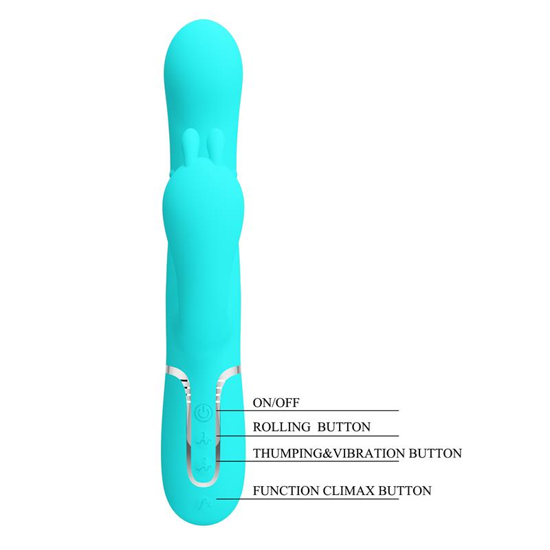 Cammy Tripple Rabbit Vibrator with Beads Turquoise - Image 8