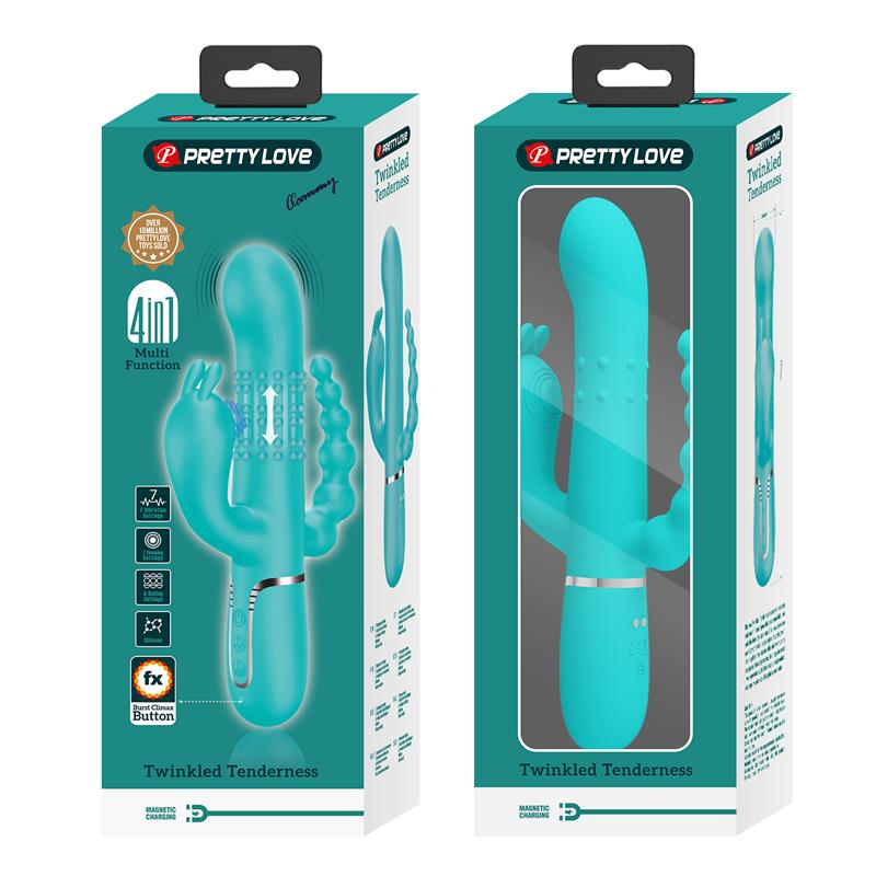 Cammy Tripple Rabbit Vibrator with Beads Turquoise - Image 11
