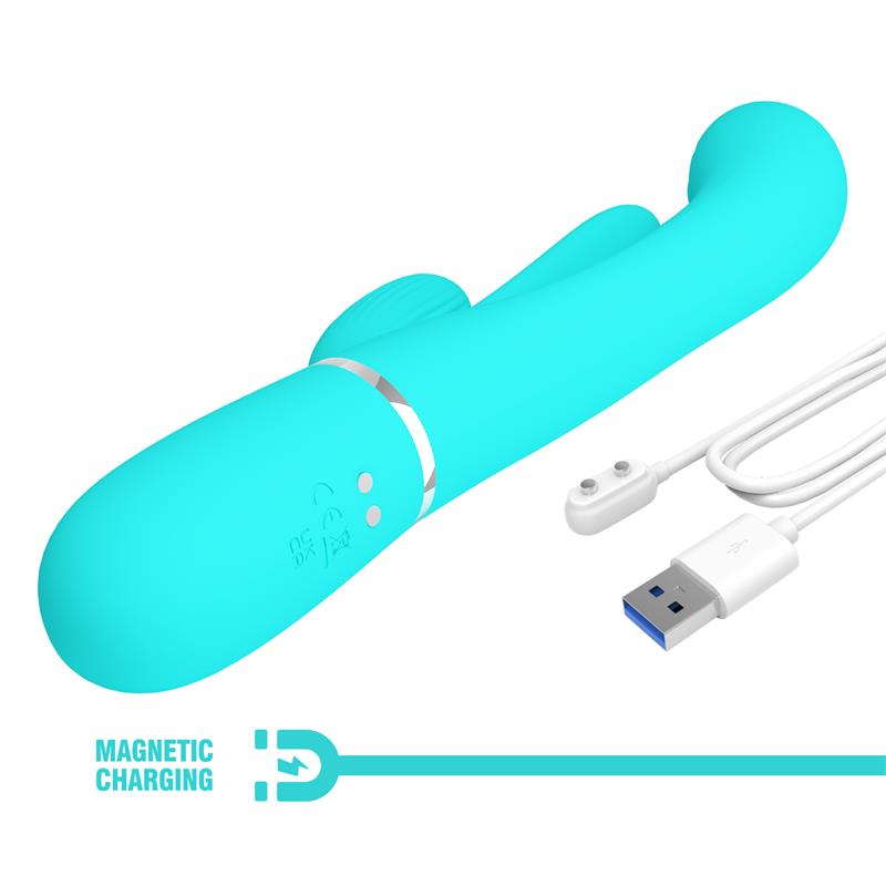 Shania Tripple Rabbit Vibrator Turquoise - Image 9