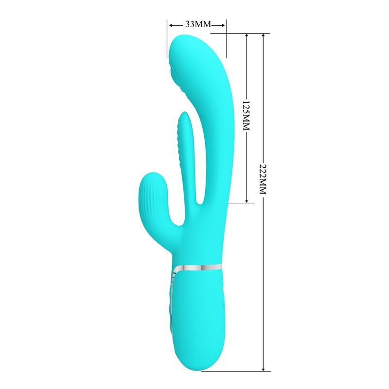 Shania Tripple Rabbit Vibrator Turquoise - Image 10