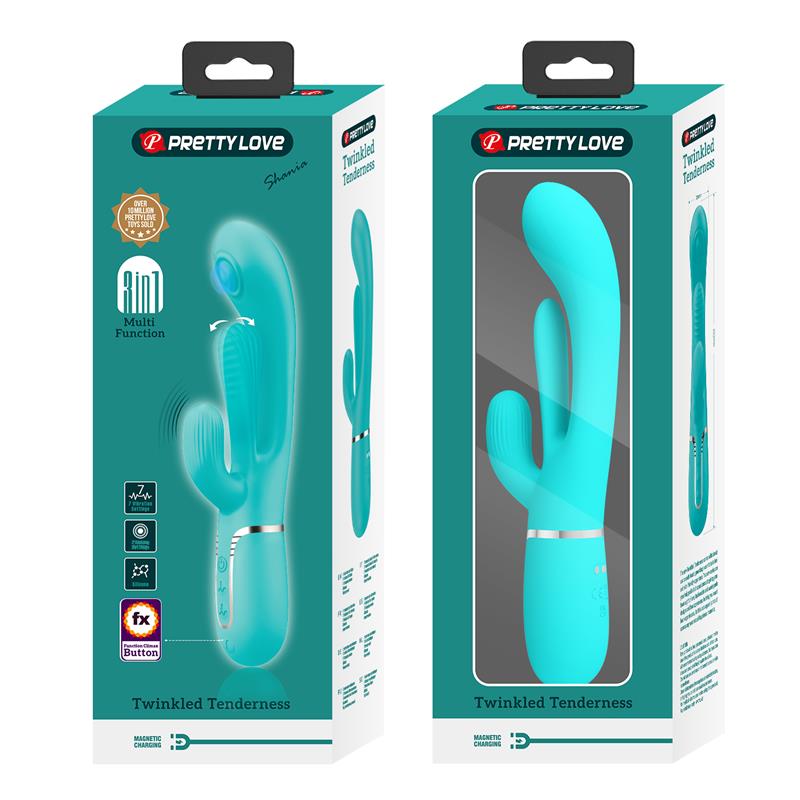 Shania Tripple Rabbit Vibrator Turquoise - Image 11