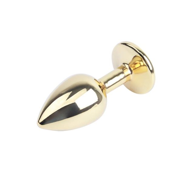 Golden Butt Plug with Blue Jewel - Image 3