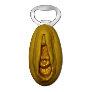 Vagina-shaped bottle opener Gold