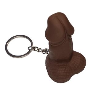 Hard rubber penis-shaped keychain