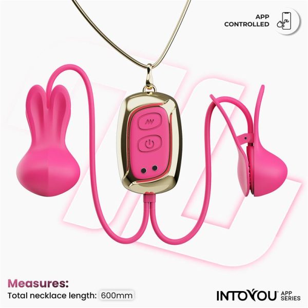 Tickly Nipple Clamps ith Vibration, Remote and Necklace with App - Image 3